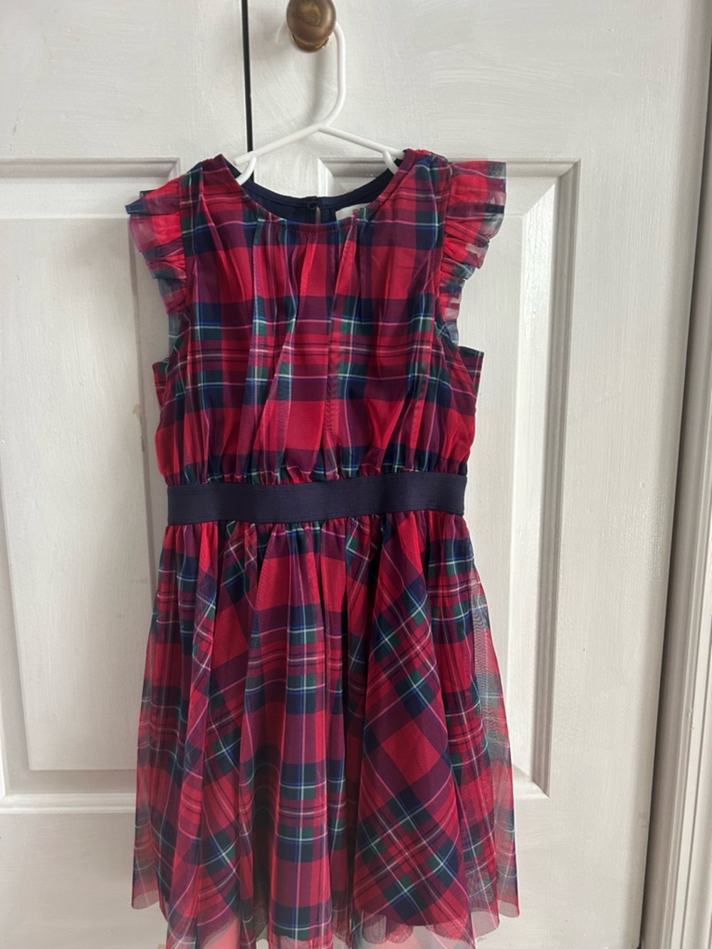 Lot : Vineyard Vines Plaid Dress, long sleeve T & crew cuts green velvet jumper.